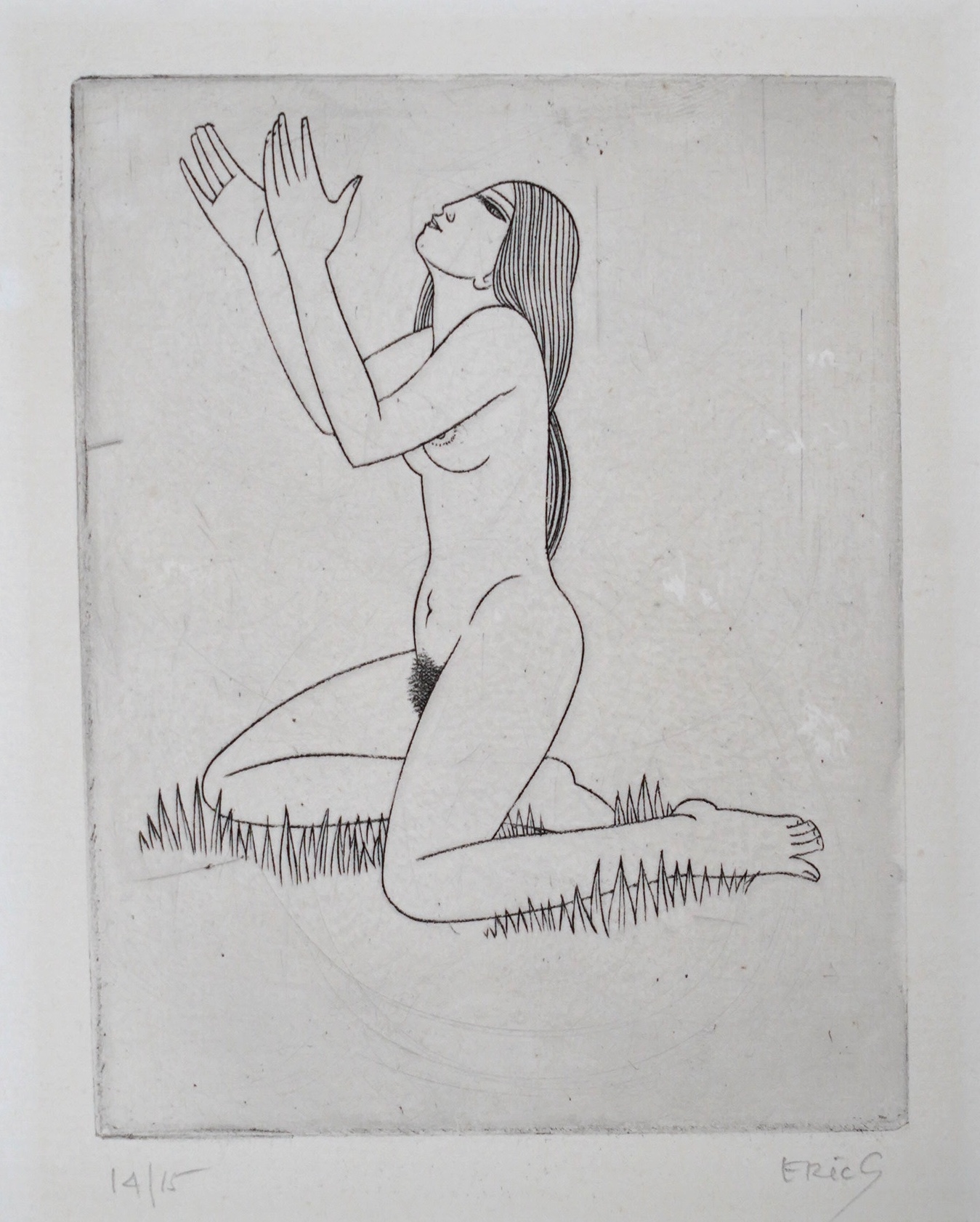 Eric Gill (English, 1882-1940), Earth Waiting,1926 Procreant Hymn (P360), engraving on copper, 11 x 8.5cm